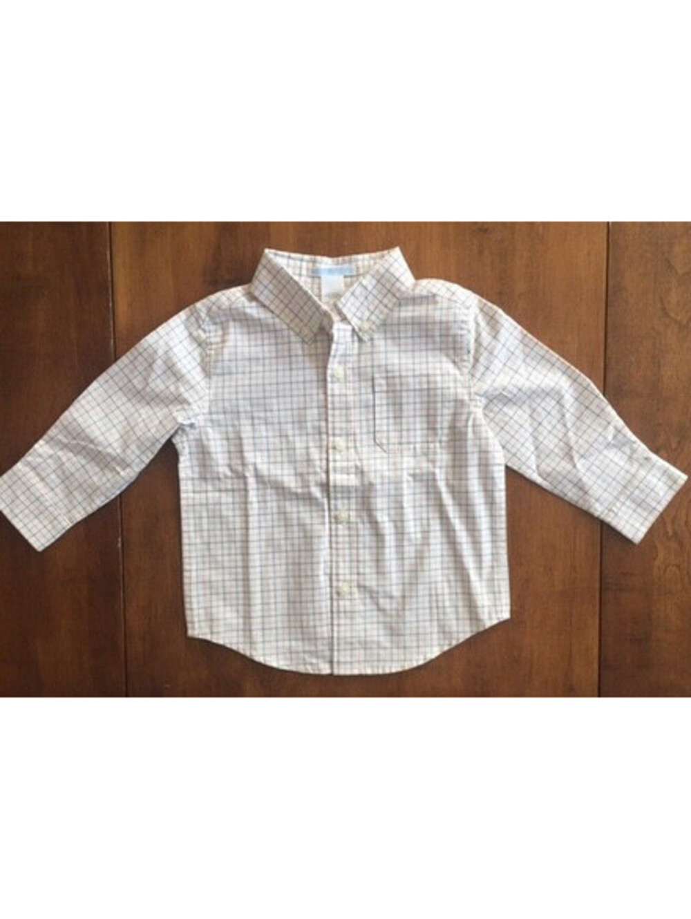 NWOT Boys JANIE AND JACK LONG SLEEVE DRESS SHIRT Plaid Checks SIZE 18-24 MONTHS